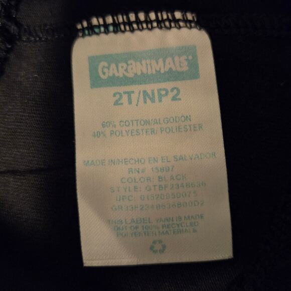 Garanimals Boy Girl Unisex 2T Black Pants, Stretchy Waist, No Drawstring - Picture 2 of 3